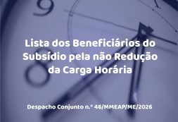 Ministério da Educação publica lista de 689 professores beneficiários do Subsídio pela Não Redução da Carga Horária