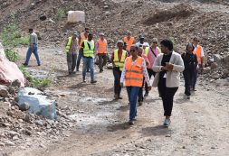 Ministra da Agricultura acompanha execução das obras na Bacia Hidrográfica de São João Baptista - Ribeira Grande Santiago